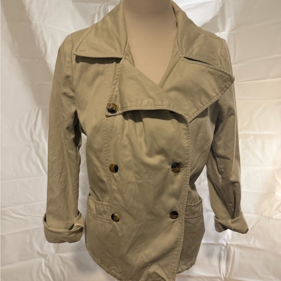 Tommy Hilfiger Tan Pea Coat with Classic Double-Breasted Design - Picture 1 of 6